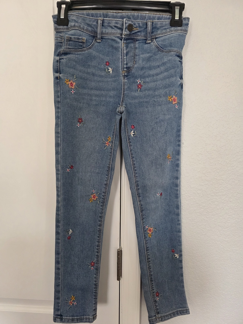 jumping beans Light Blue Skinny Jeans with Floral Embroidery